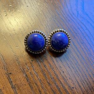 Russell Sam Sterling silver blue stone earrings